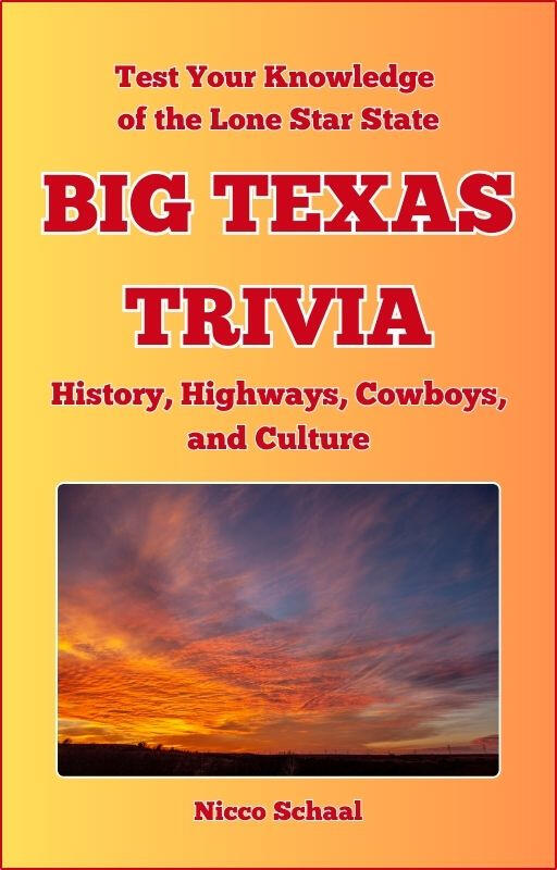 Book cover for "Big Texas Trivia" by Nicco Schaal on Amazon.