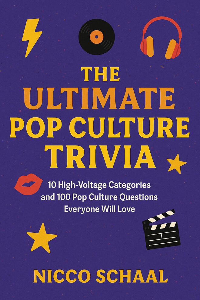 Book cover for "Pop Culture Trivia" by Nicco Schaal on Amazon.