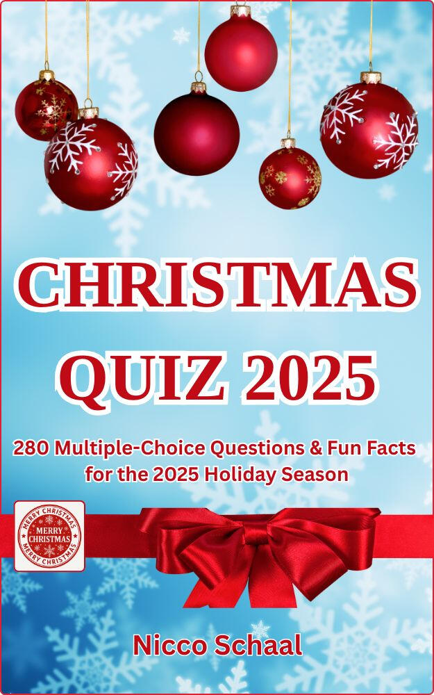 Book cover for "Christmas Quiz 2025" by Nicco Schaal on Amazon.
