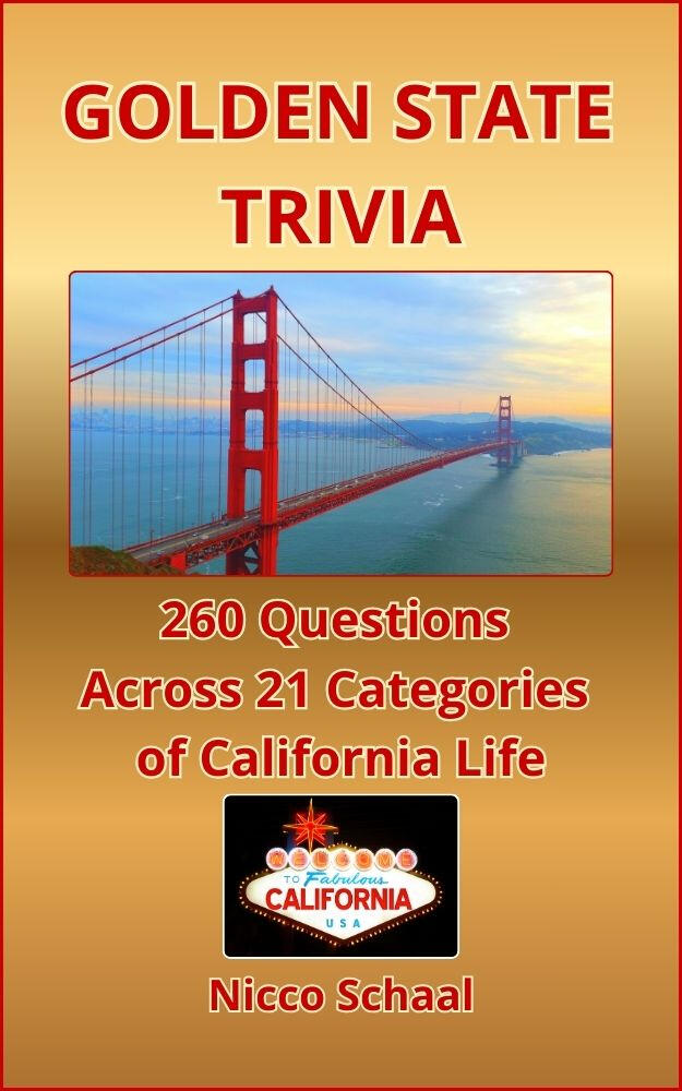 Book cover for "Golden State Trivia" by Nicco Schaal on Amazon.