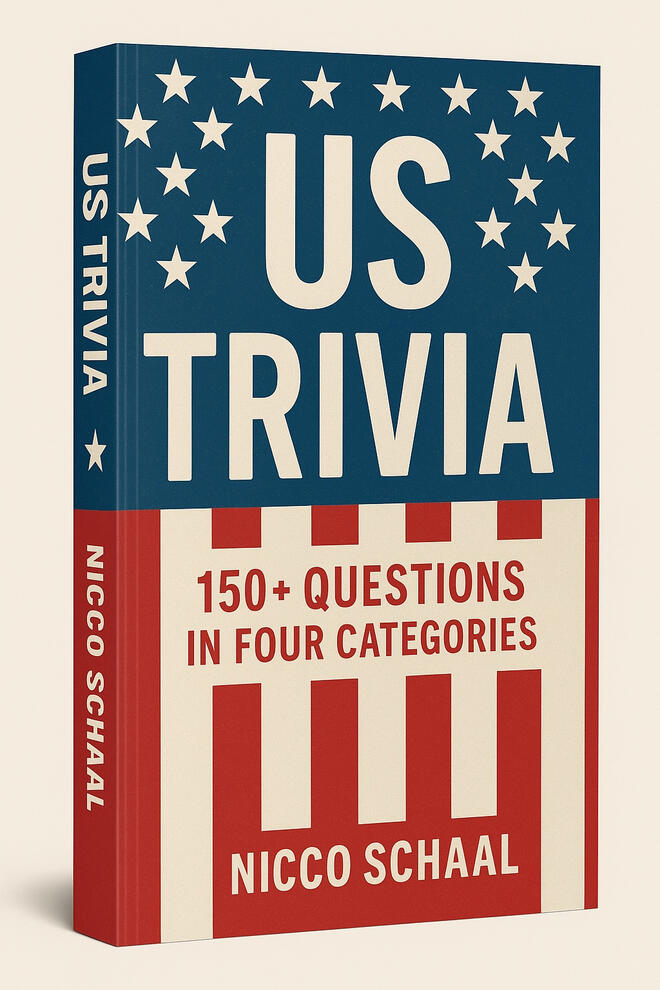 Book cover for "U.S. Trivia" by Nicco Schaal on Amazon.
