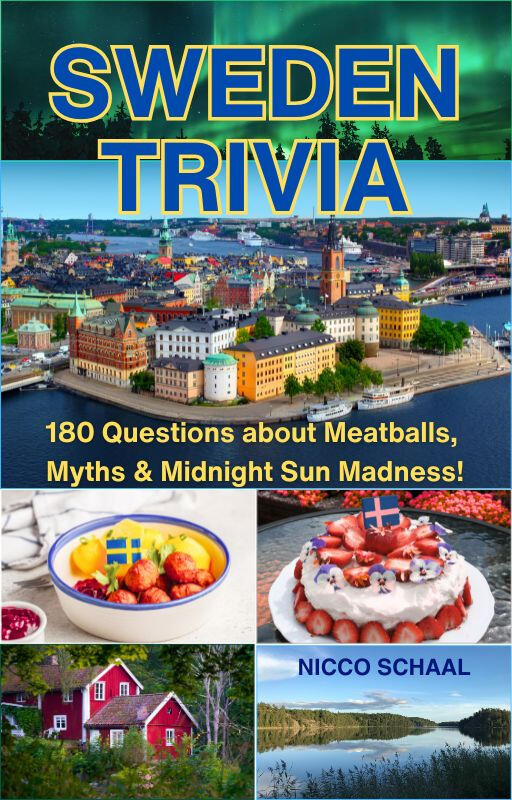 Book cover for "Sweden Trivia" by Nicco Schaal on Amazon.